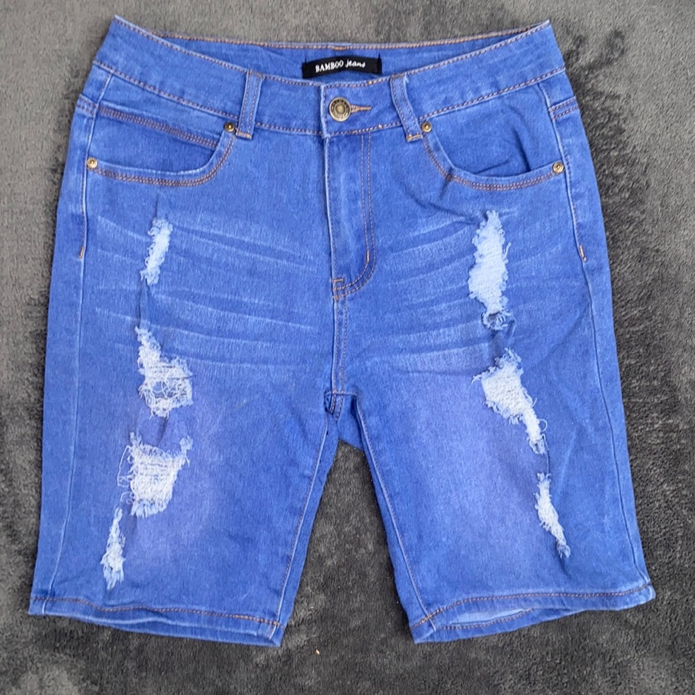 Denim Longline Shorts